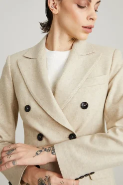 Blazer in jersey di cashmere - Beige Chiaro