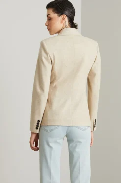 Blazer in jersey di cashmere - Beige Chiaro
