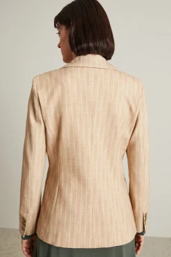 Blazer in jersey di cotone - Beige Bianco