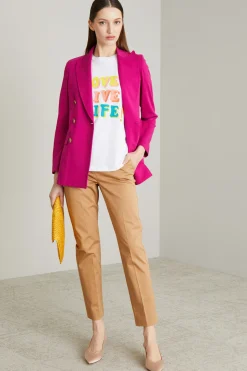 Blazer in jersey - Fuxia