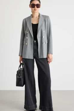 Blazer in jersey - Grigio