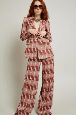 Blazer in jersey jacquard - Ruggine