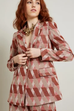 Blazer in jersey jacquard - Ruggine