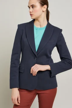 Blazer in jersey piquet - Blu