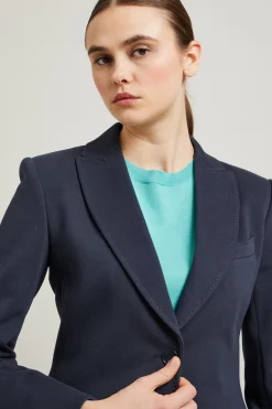 Blazer in jersey piquet - Blu