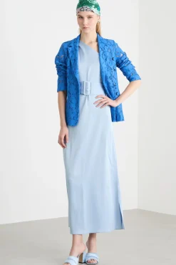 Blazer in jersey pizzo - Blu