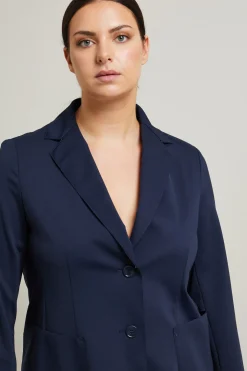Blazer in jersey scuba - Blu