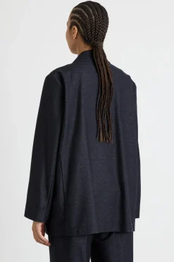 Blazer in jersey stretch - Blu