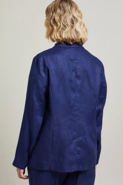 Blazer in lino - Blu