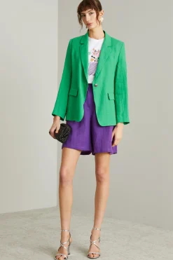 Blazer in lino - Verde