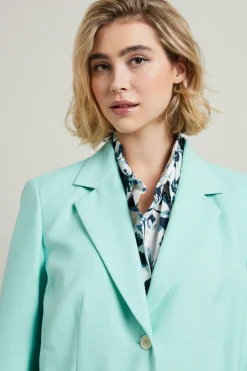 Blazer in misto lino - Acqua Marina