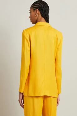 Blazer in misto lino - Giallo