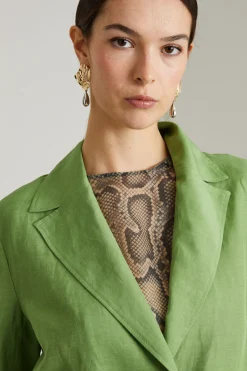 Blazer in misto lino - Verde Menta