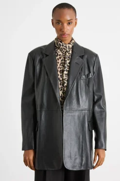 Blazer in nappa - Nero