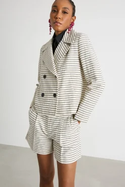 Blazer in ottoman - Avorio Nero
