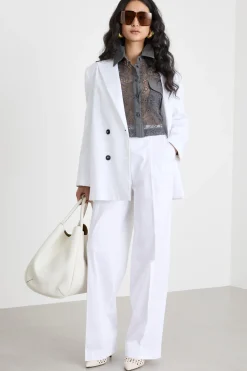 Blazer in raso - Bianco