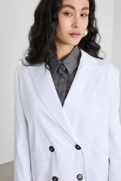 Blazer in raso - Bianco