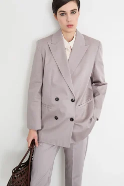 Blazer in raso - Grigio