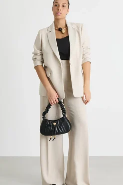 Blazer in raso opaco - Beige