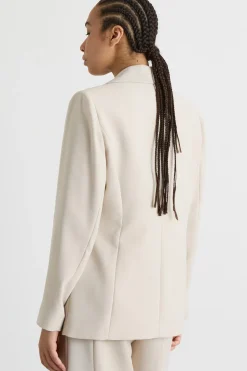 Blazer in raso opaco - Beige