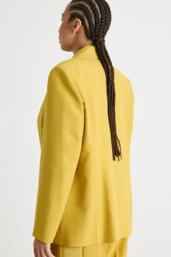 Blazer in raso opaco - Giallo