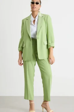 Blazer in raso opaco - Verde