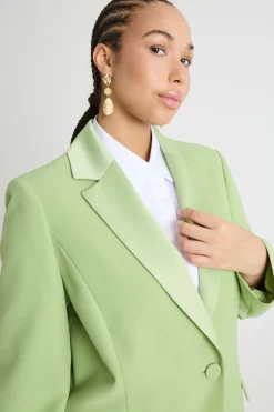 Blazer in raso opaco - Verde