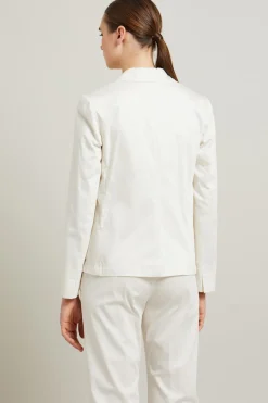 Blazer in raso stampato - Bianco