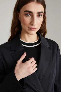 Blazer in raso stampato - Nero