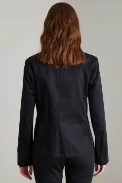 Blazer in raso stampato - Nero