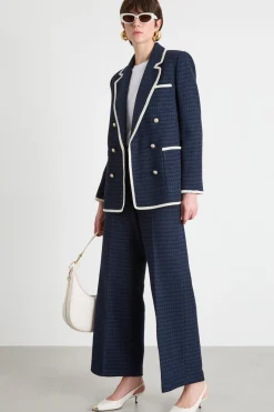 Blazer in stuoia - Blu
