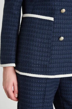 Blazer in stuoia - Blu