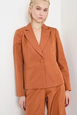 Blazer in taffettà - Arancione