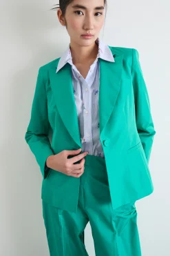 Blazer in taffettà - Verde