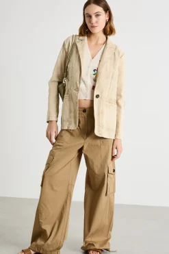 Blazer in tela - Beige