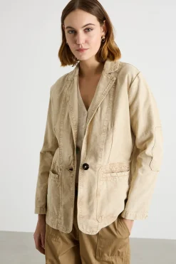 Blazer in tela - Beige