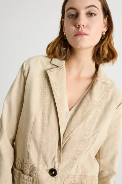Blazer in tela - Beige