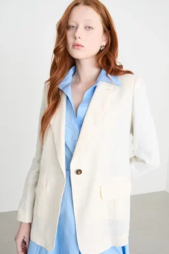 Blazer in tela - Bianco