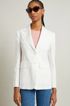Blazer in tela di lino - Bianco
