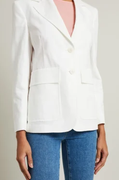 Blazer in tela di lino - Bianco