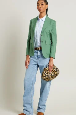 Blazer in tela di lino - Verde