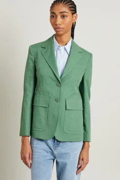 Blazer in tela di lino - Verde