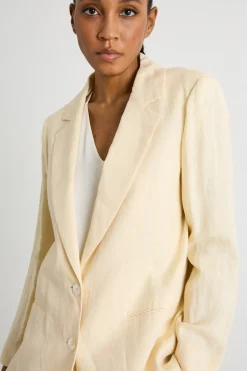 Blazer in tela - Giallo