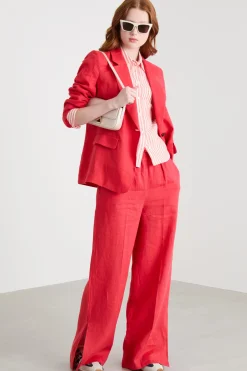 Blazer in tela - Rosso