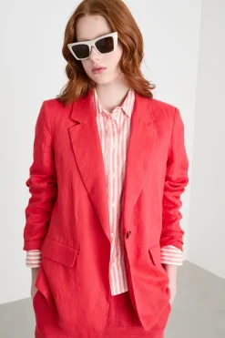Blazer in tela - Rosso