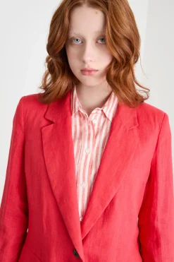 Blazer in tela - Rosso