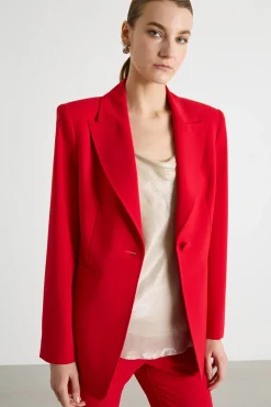 Blazer in tela stretch - Rosso