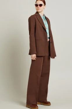 Blazer in tessuto armaturato - Marrone