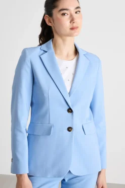 Blazer in tessuto doppio - Azzurro
