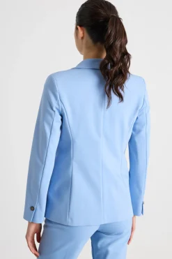Blazer in tessuto doppio - Azzurro